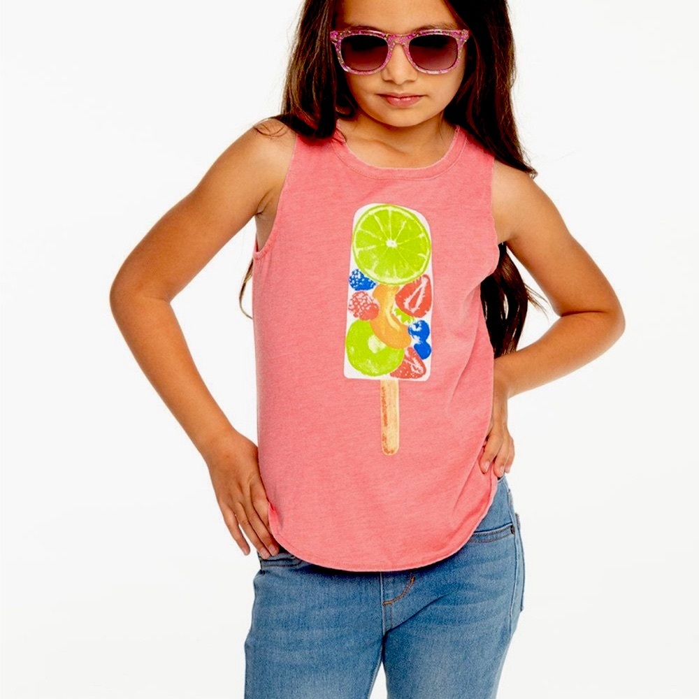 NWT- CHASER girls pink fruit popsicle tank top